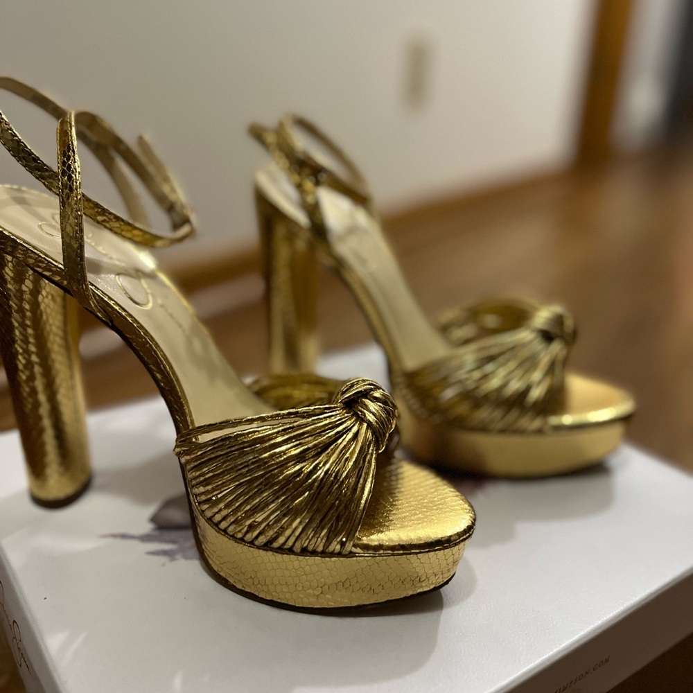 Jessica Simpson Gold Heels